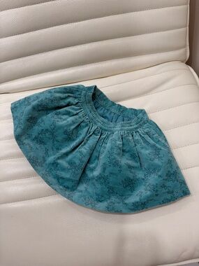 Janie and Jack Teal Floral Gathered Mini Skirt